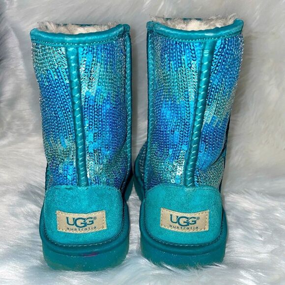UGG silver and blue sequin winter boots size 5 - Picture 4 of 12